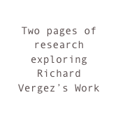 Two pages of research exploring  Richard Vergez’s Work